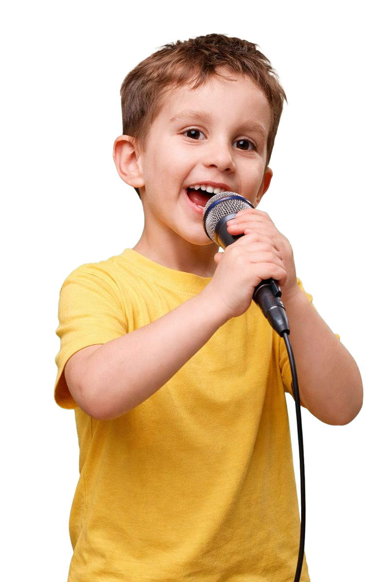 Student with headphones creating music